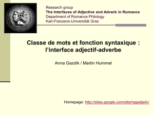 l`interface adjectif-adverbe - Karl-Franzens