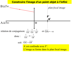 Construire l`image d`un point objet à l`infini O F`