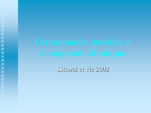 Communautés durables et changement climatique