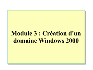 Module 3: Creating a Windows 2000 Domain