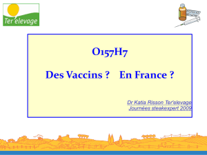 O157H7 Des Vaccins ? En France