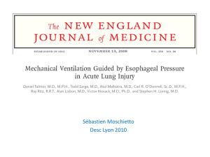 Mechanical ventilation guided by esophageal pressure in acute lung
