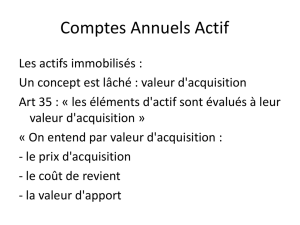 a COMPTES ANNUELS Valeur d`Acquisition
