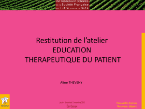 Atelier : Éducation therapeutique du patient