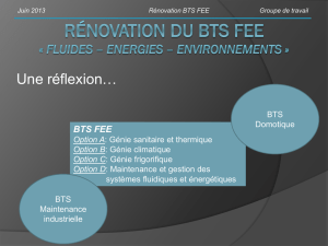 Rénovation du BTS FEE « Fluides – Energies