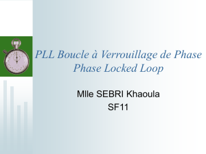 PLL Boucle à Verrouillage de Phase Phase Locked Loop
