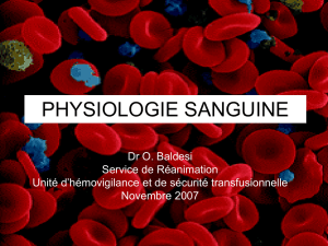 Physiologie sanguine