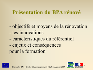 Rénovation BPA – Session d`accompagnement – Toulouse janvier