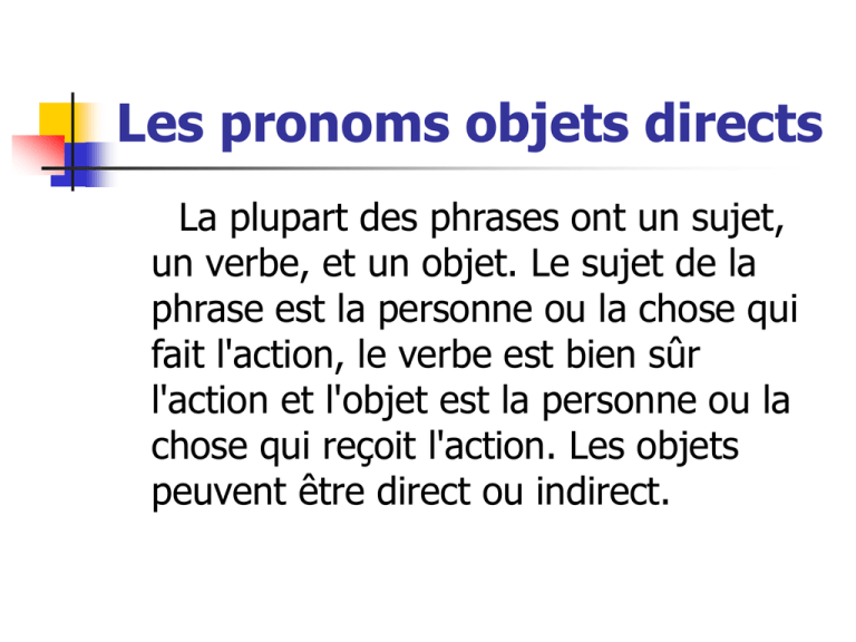 Les compléments d objet direct