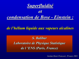 la condensation de Bose-Einstein explique-t