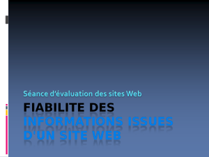 FIABILITE DES INFORMATIONS ISSUES D`UN SITE WEB