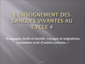 L`enseignement des langues vivantes au cycle 4