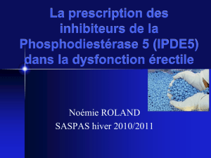 Prescription des IPDES dans la dysfonction érectile