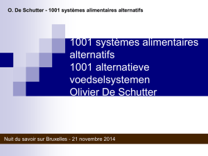 O. De Schutter - 1001 systèmes alimentaires alternatifs