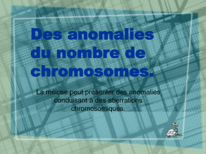 Des anomalies du nombre de chromosomes.