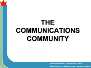 THE COMMUNICATIONS COMMUNITY Communicators profile