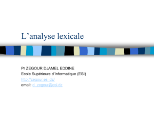 P 3 : Analyse lexicale