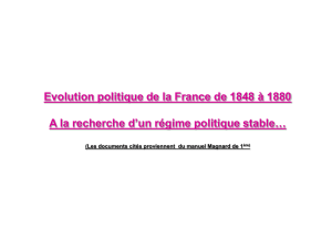 Evolution politique de la France (1848