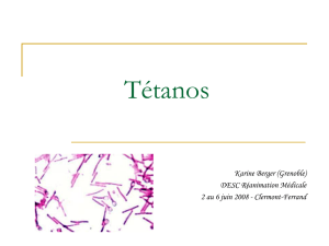 Tétanos - DESC Réanimation Médicale