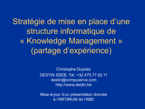 Knowledge Management - DESTIN Informatique