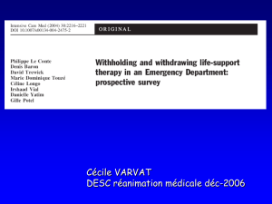 Withholding and withdrawing life-support therapy in an Emergency