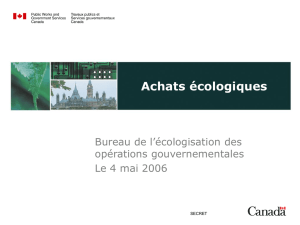 Achats écologiques - Ressources naturelles Canada