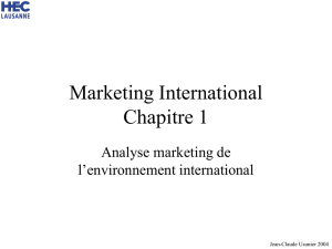 Marketing International Chapitre 1
