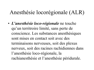Anesthésie locorégionale (ALR)