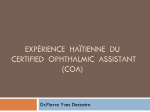 expérience haïtienne du certified ophthalmic assistant (coa)