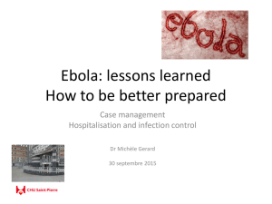 Ebola: lessons learned How to be better prepared