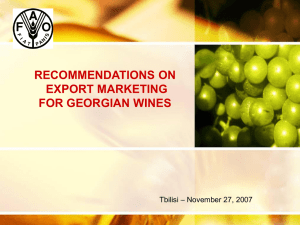 Export Marketing for Georgian wines Actions to be