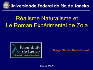 Réalisme Naturalisme et Le Roman Expérimental de Zola