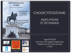 Cholécystostomie indications et aspect technique