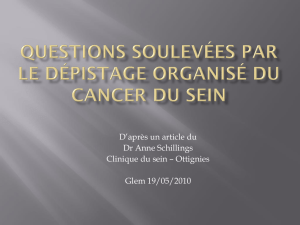 Questions soulevées par le dépistage organisé du cancer du sein