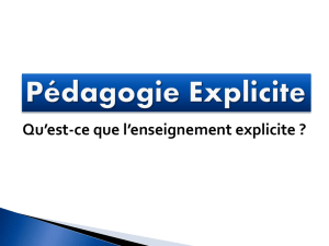L`enseignement expli.. - Association Pour la Pédagogie Explicite