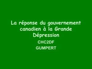 La réponse du gouvernement canadien à la Grande Dépression