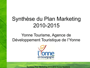 Synthèse du Plan Marketing 2010-2015