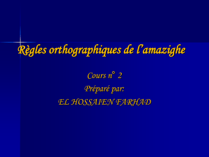 Règles orthographiques de l`amazighe