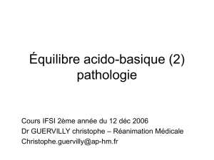 Équilibre acido-basique (2) pathologie