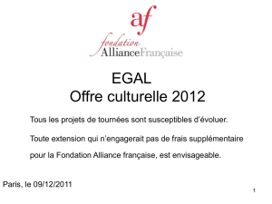 Prise en charge des voyages - Fondation Alliance Française