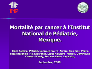 Mortalidad del Cáncer en el Instituto Nacional de Pediatría, México
