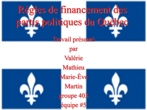 Règles de financement des partis politiques du Québec
