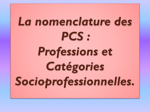La nomenclature des PCS : professions et catégories