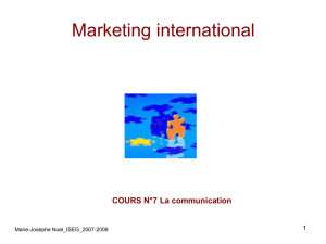 Cours N°7 : La communication à l`international
