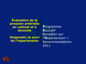 Aucun titre de diapositive - Société québécoise d`hypertension