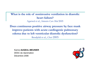 What is the role of noninvasive ventilation in diastolic heart failure