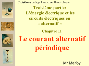 L`énergie électrique et les circuits électriques en « alternatif