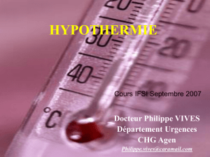 Hypothermie - IFSI d`Agen
