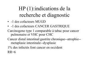 HP (1):indications de la recherche et diagnostic