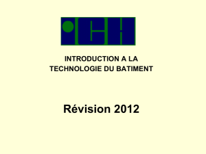 INTRODUCTION A LA TECHNOLOGIE DU BATIMENT Révision 2012